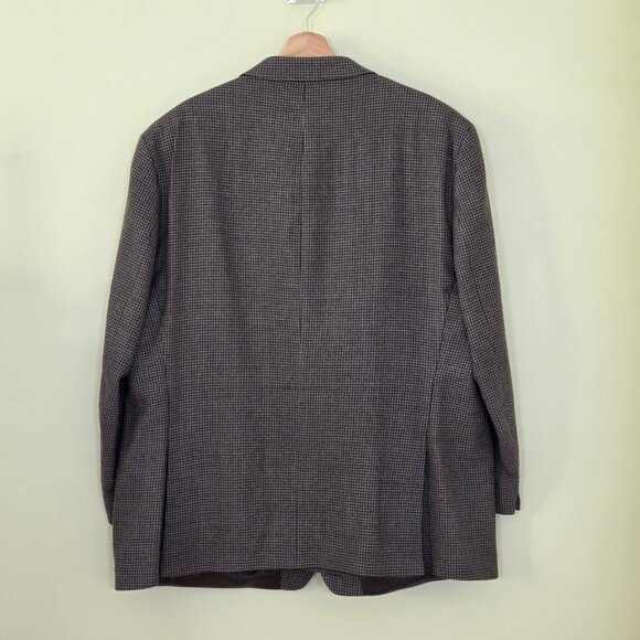 Lauren Ralph Lauren Blazer Mens US 52R Houndstooth Tweed Wool Lined 2B 2 Vented - Picture 2 of 16